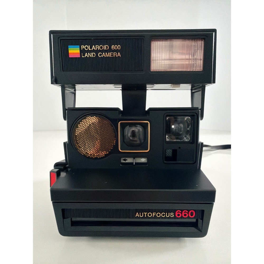 Vintage 1980's Polaroid 600 Sun Autofocus 660 Land Camera Instant Film Black